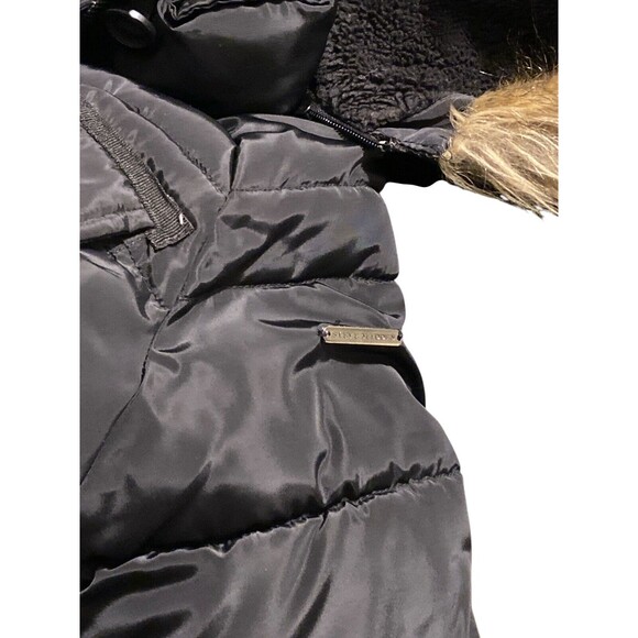 Steve Madden Girl’s Puffer‎ Jacket With Removable Faux Fur Hood Size 6X Black - Picture 5 of 7